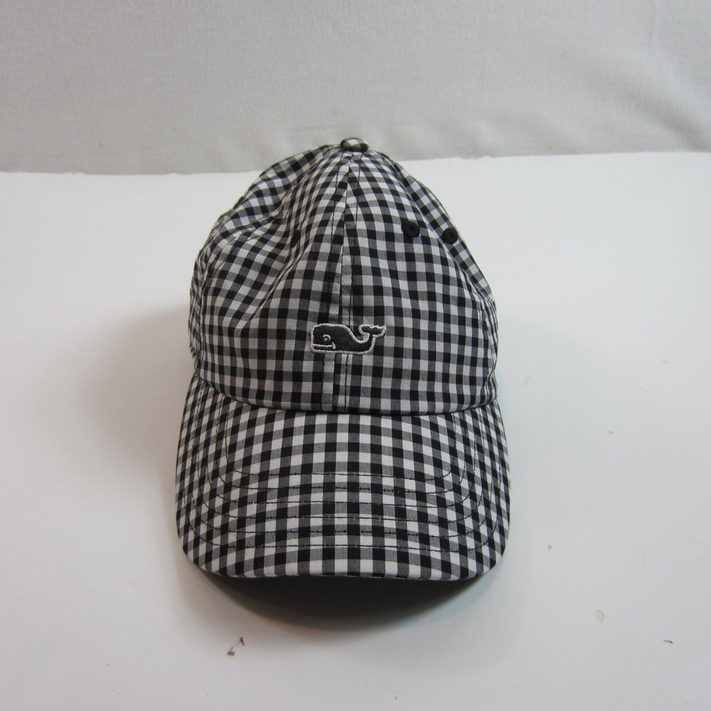 vineyard vines girl's gingham hat black white - Picture 1 of 5